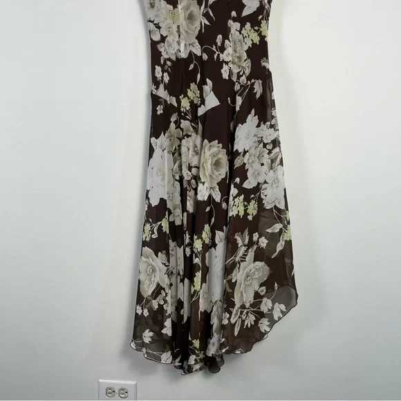 Y2K Babydoll Fairy Midi Dress Size 8 Floral Asymmetrical Dressbarn Forest Fairy - Picture 6 of 9